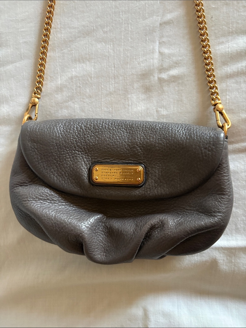 Marc by Marc Jacob’s Crossbody Shoulder Bag in Dark Gray with Gold Hardware
